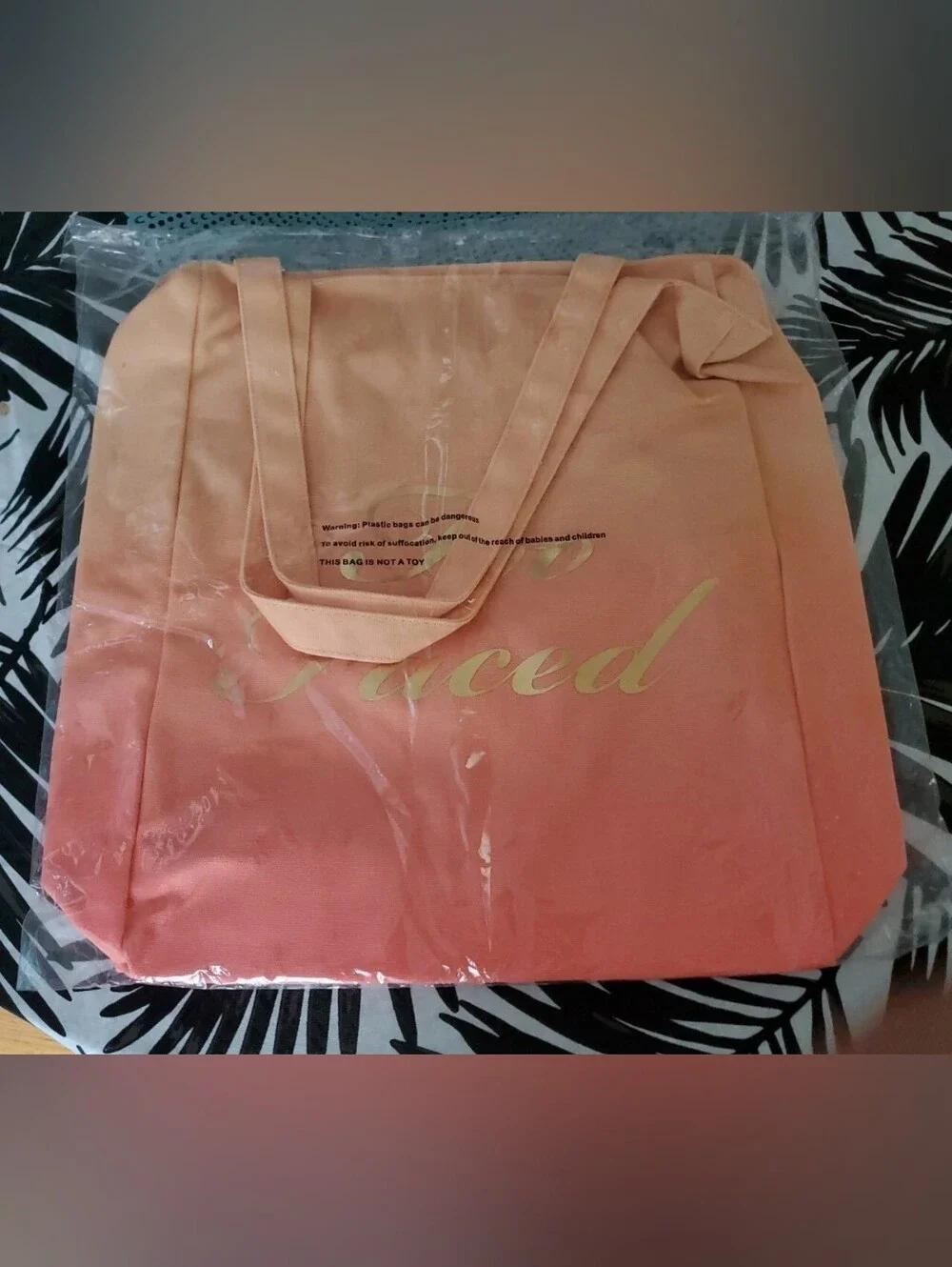 Too Faced Ombre Tote Bag - Pink Peach Sweet As A Peach New